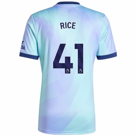 Kandiny Niño Camiseta Declan Rice #41 Agua Equipación Tercera 2024/25 La Camisa Chile