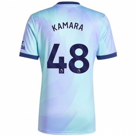 Kandiny Niño Camiseta Osman Kamara #48 Agua Equipación Tercera 2024/25 La Camisa Chile