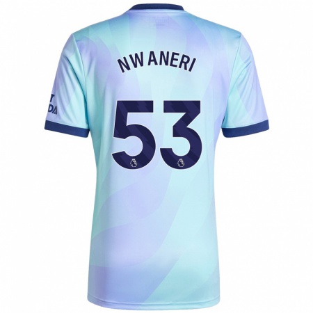 Kandiny Niño Camiseta Ethan Nwaneri #53 Agua Equipación Tercera 2024/25 La Camisa Chile