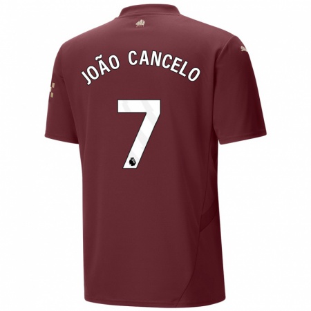 Kandiny Niño Camiseta João Cancelo #7 Granate Equipación Tercera 2024/25 La Camisa Chile