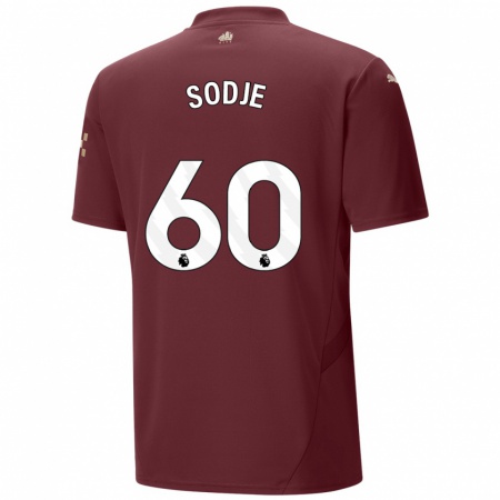 Kandiny Niño Camiseta Tai Sodje #60 Granate Equipación Tercera 2024/25 La Camisa Chile