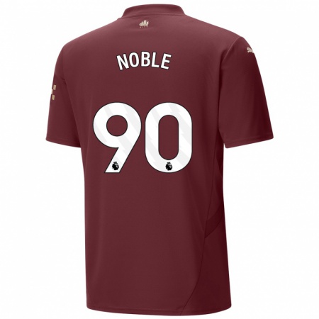 Kandiny Niño Camiseta Kian Noble #90 Granate Equipación Tercera 2024/25 La Camisa Chile