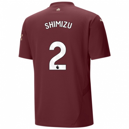 Kandiny Niño Camiseta Risa Shimizu #2 Granate Equipación Tercera 2024/25 La Camisa Chile