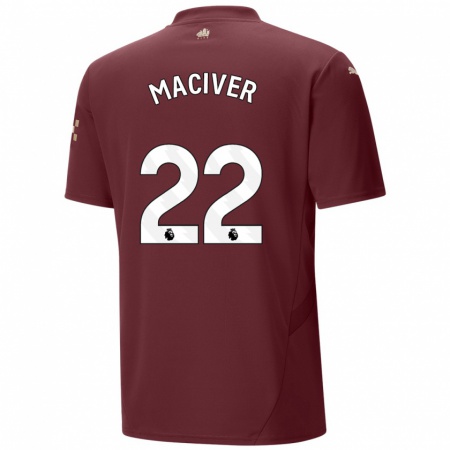 Kandiny Niño Camiseta Sandy Maciver #22 Granate Equipación Tercera 2024/25 La Camisa Chile