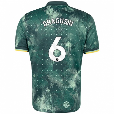 Kandiny Niño Camiseta Radu Drăgușin #6 Verde Menta Equipación Tercera 2024/25 La Camisa Chile