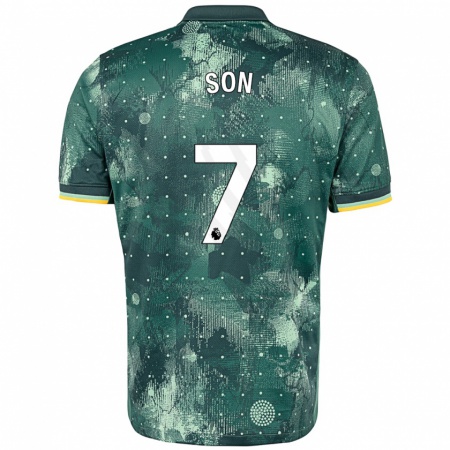 Kandiny Niño Camiseta Heung-Min Son #7 Verde Menta Equipación Tercera 2024/25 La Camisa Chile