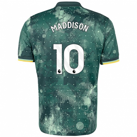 Kandiny Niño Camiseta James Maddison #10 Verde Menta Equipación Tercera 2024/25 La Camisa Chile