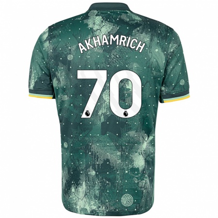 Kandiny Niño Camiseta Yusuf Akhamrich #70 Verde Menta Equipación Tercera 2024/25 La Camisa Chile