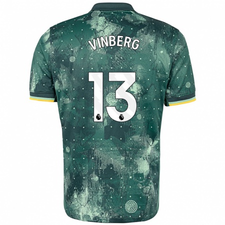 Kandiny Niño Camiseta Matilda Vinberg #13 Verde Menta Equipación Tercera 2024/25 La Camisa Chile