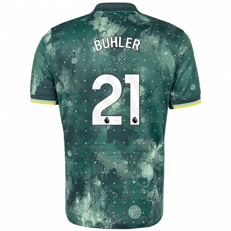 Kandiny Niño Camiseta Luana Bühler #21 Verde Menta Equipación Tercera 2024/25 La Camisa Chile