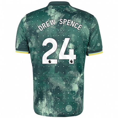 Kandiny Niño Camiseta Drew Spence #24 Verde Menta Equipación Tercera 2024/25 La Camisa Chile