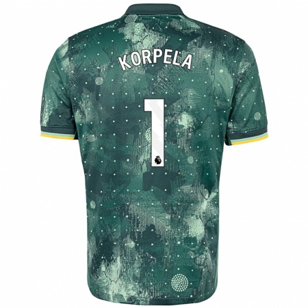 Kandiny Niño Camiseta Tinja-Riikka Korpela #1 Verde Menta Equipación Tercera 2024/25 La Camisa Chile