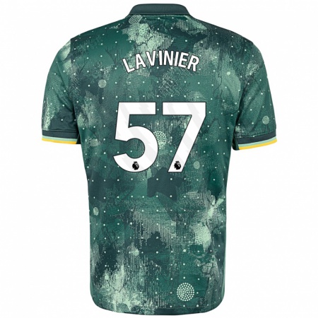 Kandiny Niño Camiseta Marcel Lavinier #57 Verde Menta Equipación Tercera 2024/25 La Camisa Chile