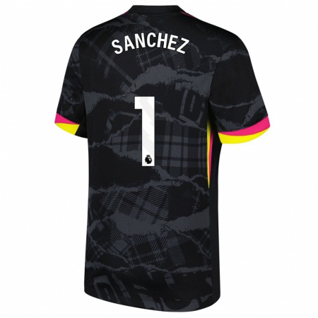 Kandiny Niño Camiseta Robert Sánchez #1 Negro Rosa Equipación Tercera 2024/25 La Camisa Chile