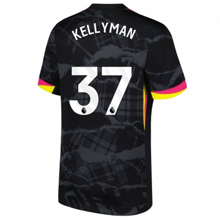 Kandiny Niño Camiseta Omari Kellyman #37 Negro Rosa Equipación Tercera 2024/25 La Camisa Chile