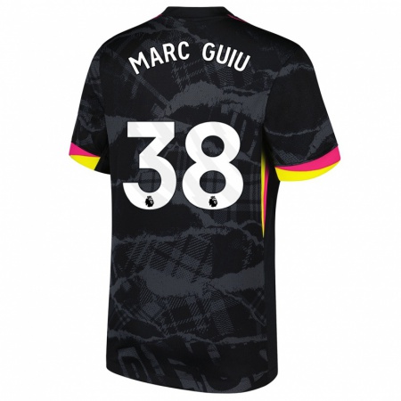 Kandiny Niño Camiseta Marc Guiu #38 Negro Rosa Equipación Tercera 2024/25 La Camisa Chile