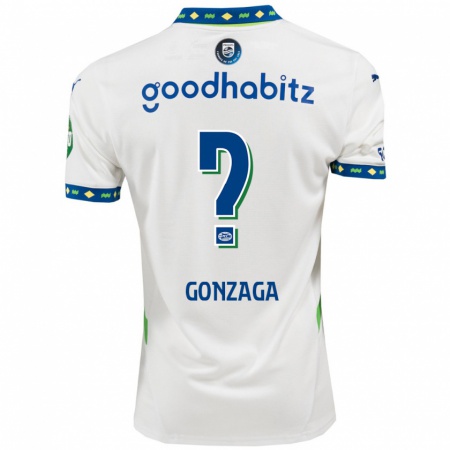 Kandiny Niño Camiseta Jamal Gonzaga #0 Blanco Azul Oscuro Equipación Tercera 2024/25 La Camisa Chile