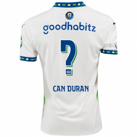 Kandiny Niño Camiseta Emre Can Duran #0 Blanco Azul Oscuro Equipación Tercera 2024/25 La Camisa Chile