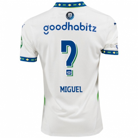 Kandiny Niño Camiseta Yani Miguel #0 Blanco Azul Oscuro Equipación Tercera 2024/25 La Camisa Chile