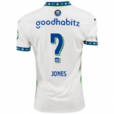 Kandiny Niño Camiseta Austyn Jones #0 Blanco Azul Oscuro Equipación Tercera 2024/25 La Camisa Chile