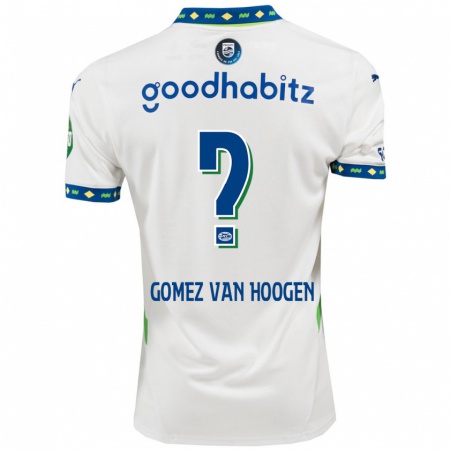 Kandiny Niño Camiseta Samuel Gomez Van Hoogen #0 Blanco Azul Oscuro Equipación Tercera 2024/25 La Camisa Chile