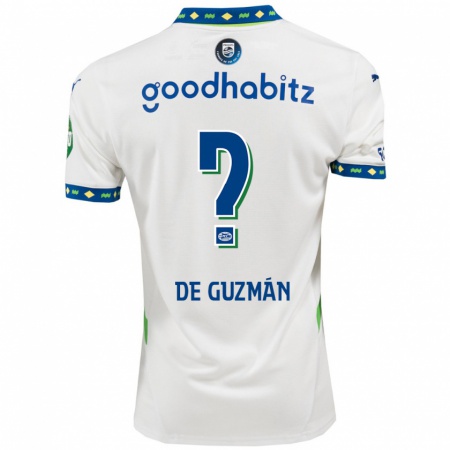 Kandiny Niño Camiseta Jaden De Guzmán #0 Blanco Azul Oscuro Equipación Tercera 2024/25 La Camisa Chile