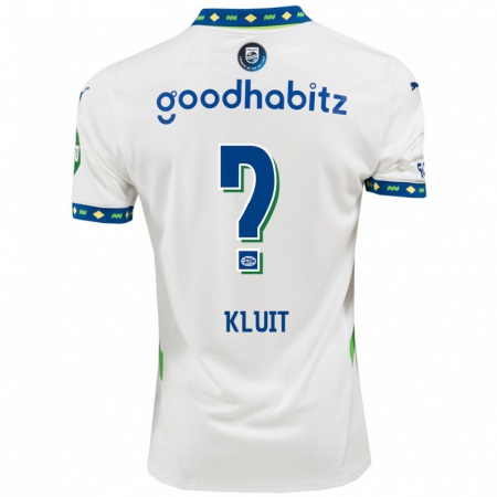 Kandiny Niño Camiseta Fabio Kluit #0 Blanco Azul Oscuro Equipación Tercera 2024/25 La Camisa Chile