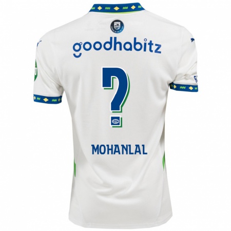 Kandiny Niño Camiseta Pawan Mohanlal #0 Blanco Azul Oscuro Equipación Tercera 2024/25 La Camisa Chile