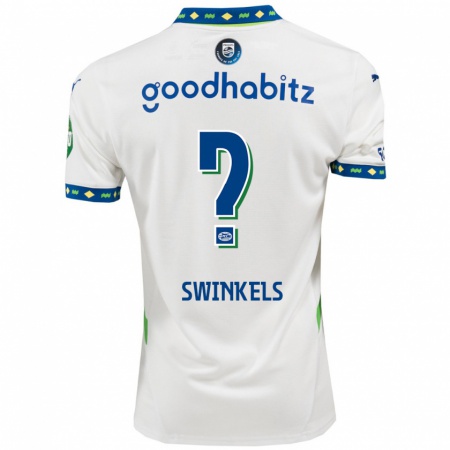 Kandiny Niño Camiseta Michal Swinkels #0 Blanco Azul Oscuro Equipación Tercera 2024/25 La Camisa Chile