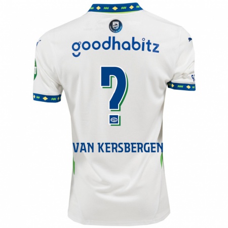 Kandiny Niño Camiseta Sander Van Kersbergen #0 Blanco Azul Oscuro Equipación Tercera 2024/25 La Camisa Chile