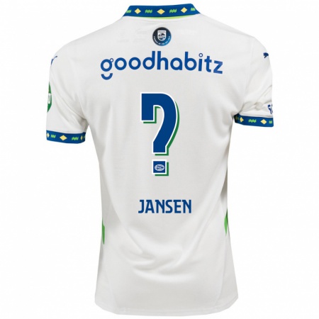 Kandiny Niño Camiseta Koen Jansen #0 Blanco Azul Oscuro Equipación Tercera 2024/25 La Camisa Chile