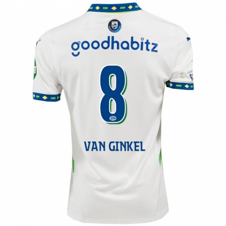 Kandiny Niño Camiseta Marco Van Ginkel #8 Blanco Azul Oscuro Equipación Tercera 2024/25 La Camisa Chile