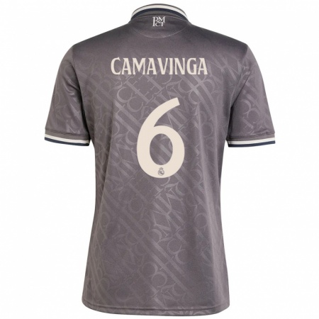 Kandiny Niño Camiseta Eduardo Camavinga #6 Carbón Equipación Tercera 2024/25 La Camisa Chile