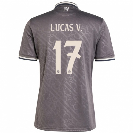 Kandiny Niño Camiseta Lucas Vázquez #17 Carbón Equipación Tercera 2024/25 La Camisa Chile