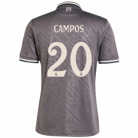 Kandiny Niño Camiseta Andrés Campos #20 Carbón Equipación Tercera 2024/25 La Camisa Chile