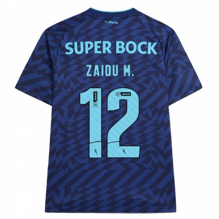 Kandiny Niño Camiseta Zaidu #12 Azul Marino Equipación Tercera 2024/25 La Camisa Chile