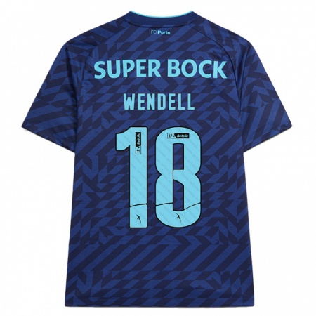 Kandiny Niño Camiseta Wendell #18 Azul Marino Equipación Tercera 2024/25 La Camisa Chile