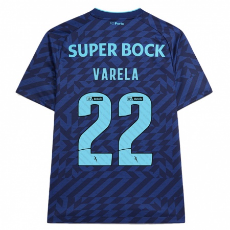 Kandiny Niño Camiseta Alan Varela #22 Azul Marino Equipación Tercera 2024/25 La Camisa Chile