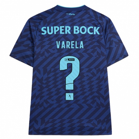 Kandiny Niño Camiseta Cardoso Varela #0 Azul Marino Equipación Tercera 2024/25 La Camisa Chile