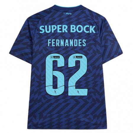 Kandiny Niño Camiseta Rodrigo Fernandes #62 Azul Marino Equipación Tercera 2024/25 La Camisa Chile