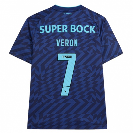 Kandiny Niño Camiseta Gabriel Veron #7 Azul Marino Equipación Tercera 2024/25 La Camisa Chile