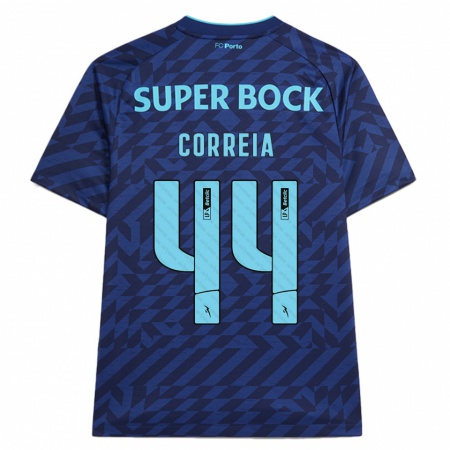 Kandiny Niño Camiseta Romain Correia #44 Azul Marino Equipación Tercera 2024/25 La Camisa Chile