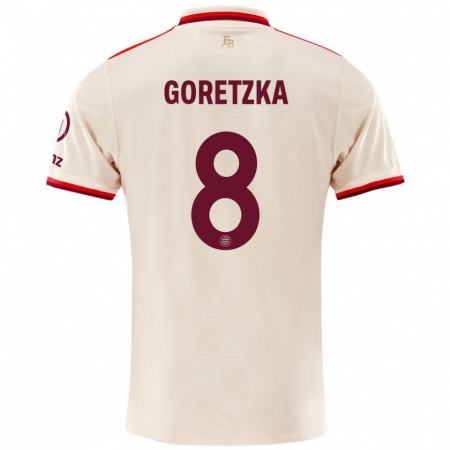 Kandiny Niño Camiseta Leon Goretzka #8 Lino Equipación Tercera 2024/25 La Camisa Chile