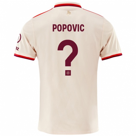 Kandiny Niño Camiseta Marko Popovic #0 Lino Equipación Tercera 2024/25 La Camisa Chile