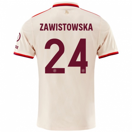 Kandiny Niño Camiseta Weronika Zawistowska #24 Lino Equipación Tercera 2024/25 La Camisa Chile