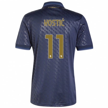 Kandiny Niño Camiseta Filip Kostić #11 Azul Marino Equipación Tercera 2024/25 La Camisa Chile