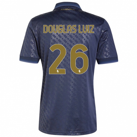 Kandiny Niño Camiseta Douglas Luiz #26 Azul Marino Equipación Tercera 2024/25 La Camisa Chile