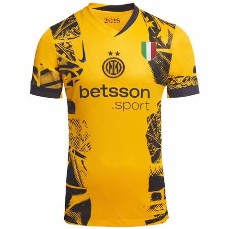 Kandiny Niño Camiseta Davy Klaassen #14 Dorado Negro Equipación Tercera 2024/25 La Camisa Chile