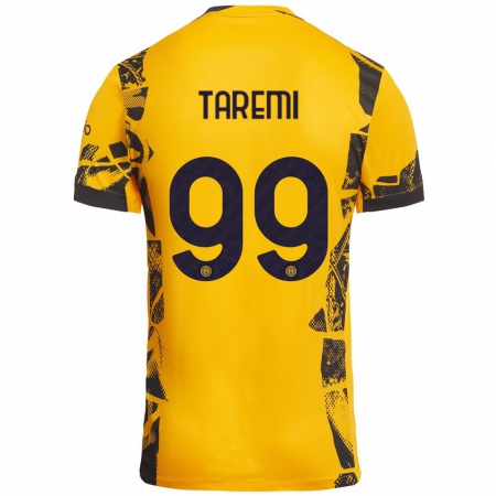 Kandiny Niño Camiseta Mehdi Taremi #99 Dorado Negro Equipación Tercera 2024/25 La Camisa Chile