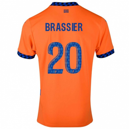 Kandiny Niño Camiseta Lilian Brassier #20 Naranja Azul Oscuro Equipación Tercera 2024/25 La Camisa Chile